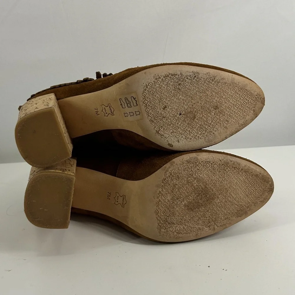 Tory Burch Brown Embroidered Ankle Boots - Picture 9 of 12